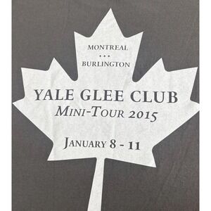 Yale University Glee Club T-Shirt Mens Medium Tee Gray Ivy League Chorus